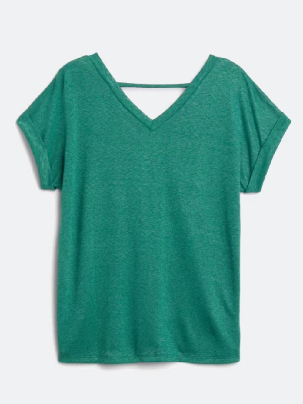 Bobeau Davie Strap Detail Knit Tee, Size Medium, Teal Green - Picture 2 of 10